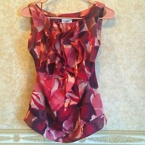 Ann Taylor LOFT Sleeveless Ruffle Blouse... Medium